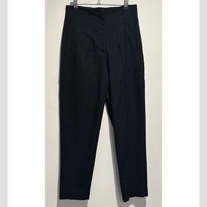 Cropped striped black trousers